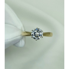 Золота каблучка 585* з діамантом 1,128 ct